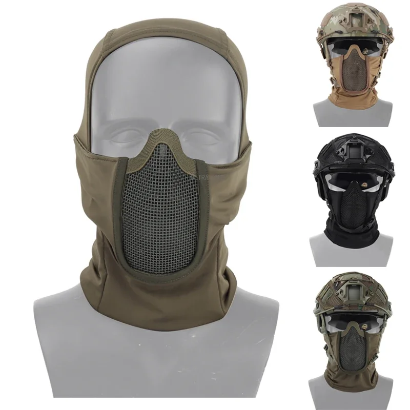 Tactical Airsoft Mask Shooting Protective Headgear Masks Cycling Riding Bicycle Hiking Lightweight Face Sheild