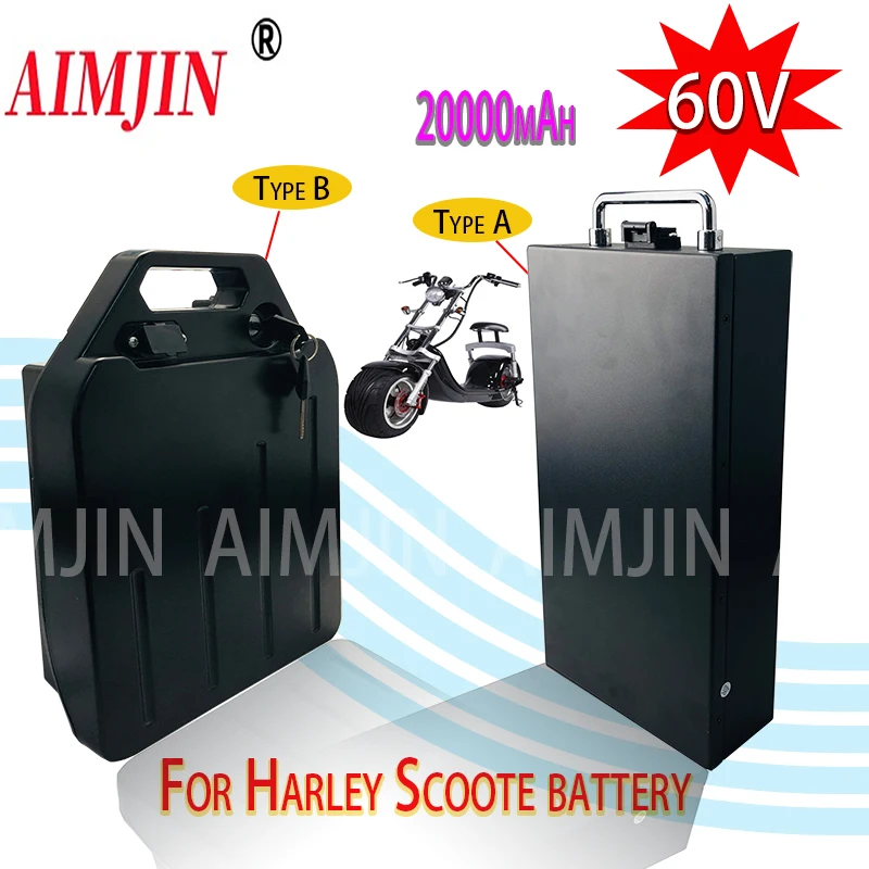 Batería de litio 2000 para coche eléctrico, accesorio para Harley, 60V, 20Ah, 18650 w, Scooter, bicicleta, plegable, resistente al agua, 67,2 V, 2A