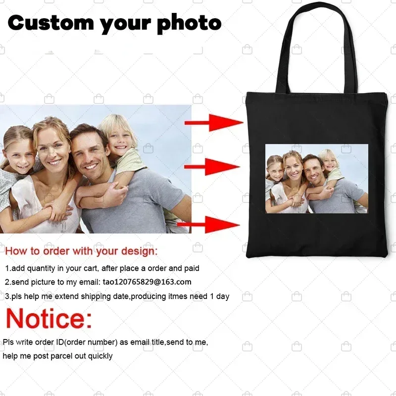 Customized Canvas Bags Shopper Shoulder Bag Big Women Designer Handbags Shopping Tote Casual Woman Grocery Customizable Fabric