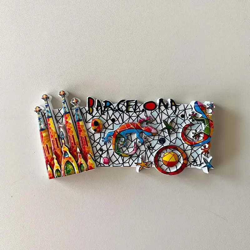 

Barcelona Home Decorations Mosaic Cathedral Three-dimensional Painted Refrigerator Magnetic Stickers World Travel Souvenirs