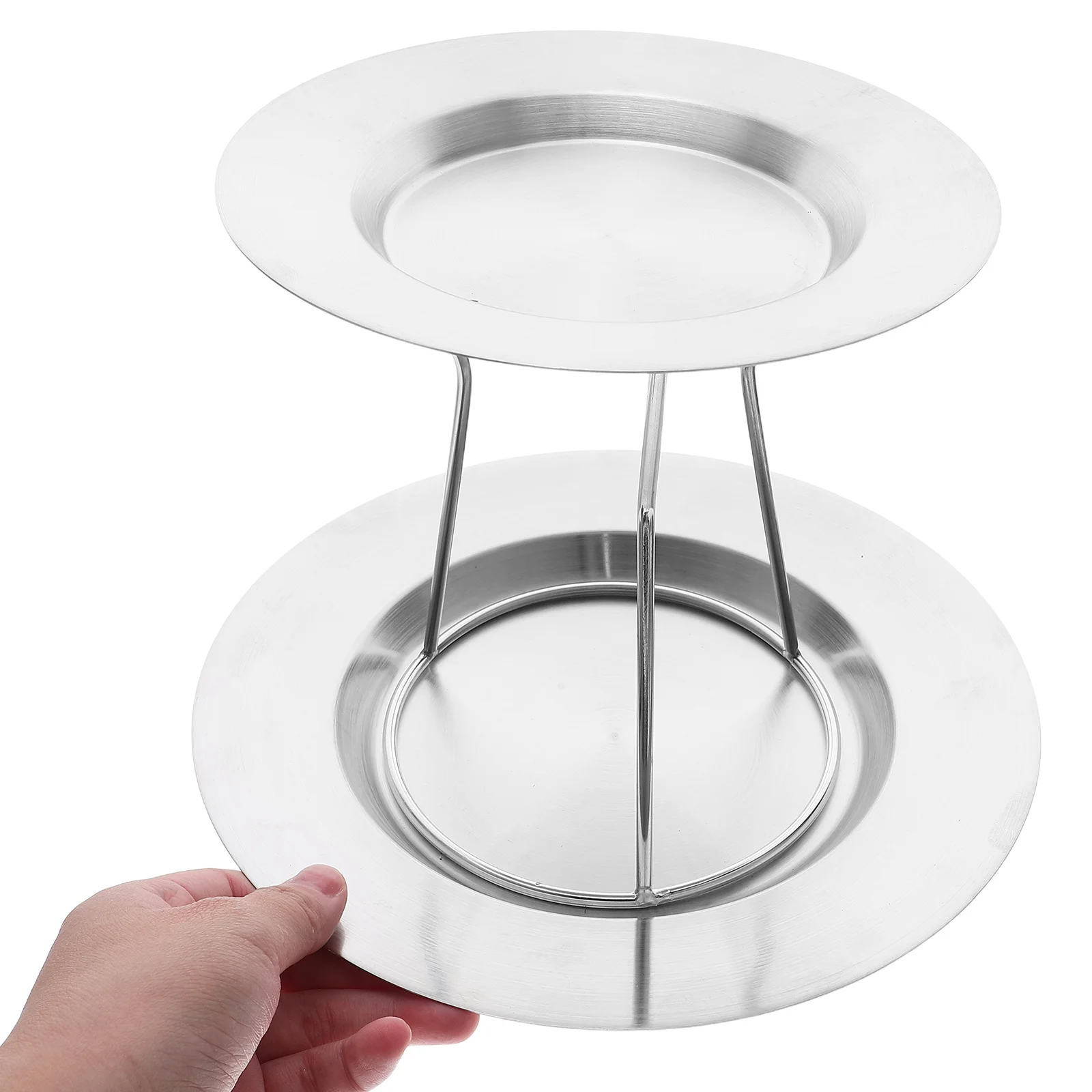 

1 Set Seafood Tower Stand Double Layer 23.8Cm 17.9Cm Stainless Steel Seafood Display Rack For Oysters Shrimp Crab Cake Sushi