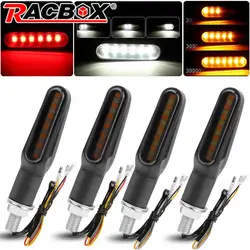 8mm Mini Motorcycle LED Turn Signal Lights 12V Flowing Indicator DRL Rear Brake Tail Stop Light For Yamaha Suzuki Kawasaki Honda