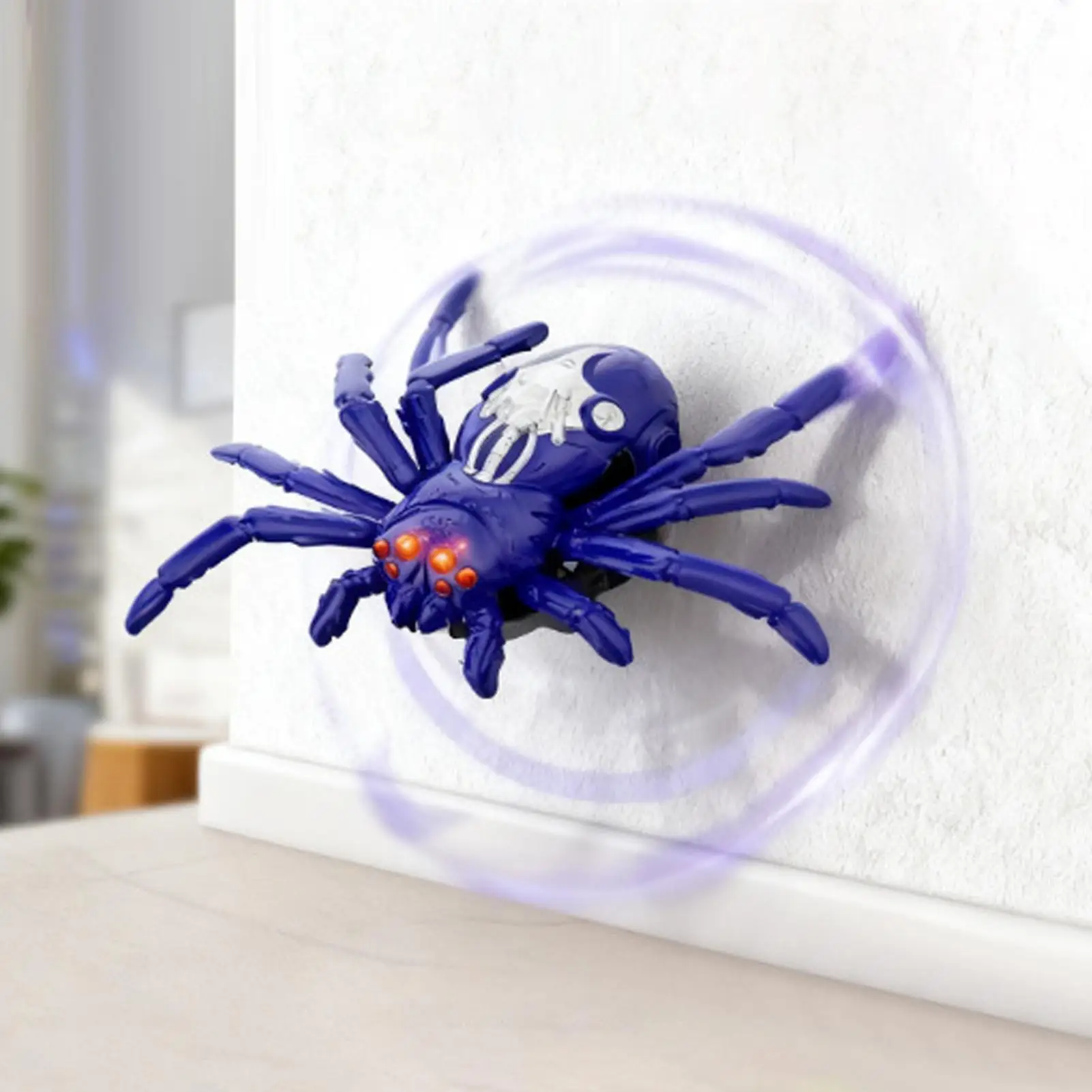 Truco araña eléctrica mascota RC simulación araña robótico giratorio Anti-gravedad juguetes con ojos LED Navidad Mini regalo para broma de adultos