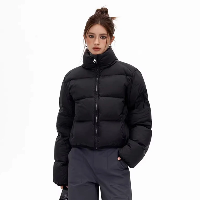

Zipper Stand Collar Cotton-padded Jacket Women Autumn 2023 Winter New Korean Chic All-match Coats Loose Vintage Short Clothes