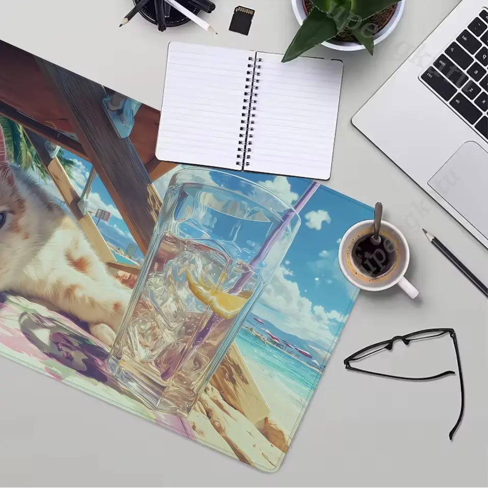 Cute cats and bubbles Mousepad Fast Delivery Keyboard Desk Mat Lock Edge Extend Mouse Pad Starlit Sky Office Table Protection