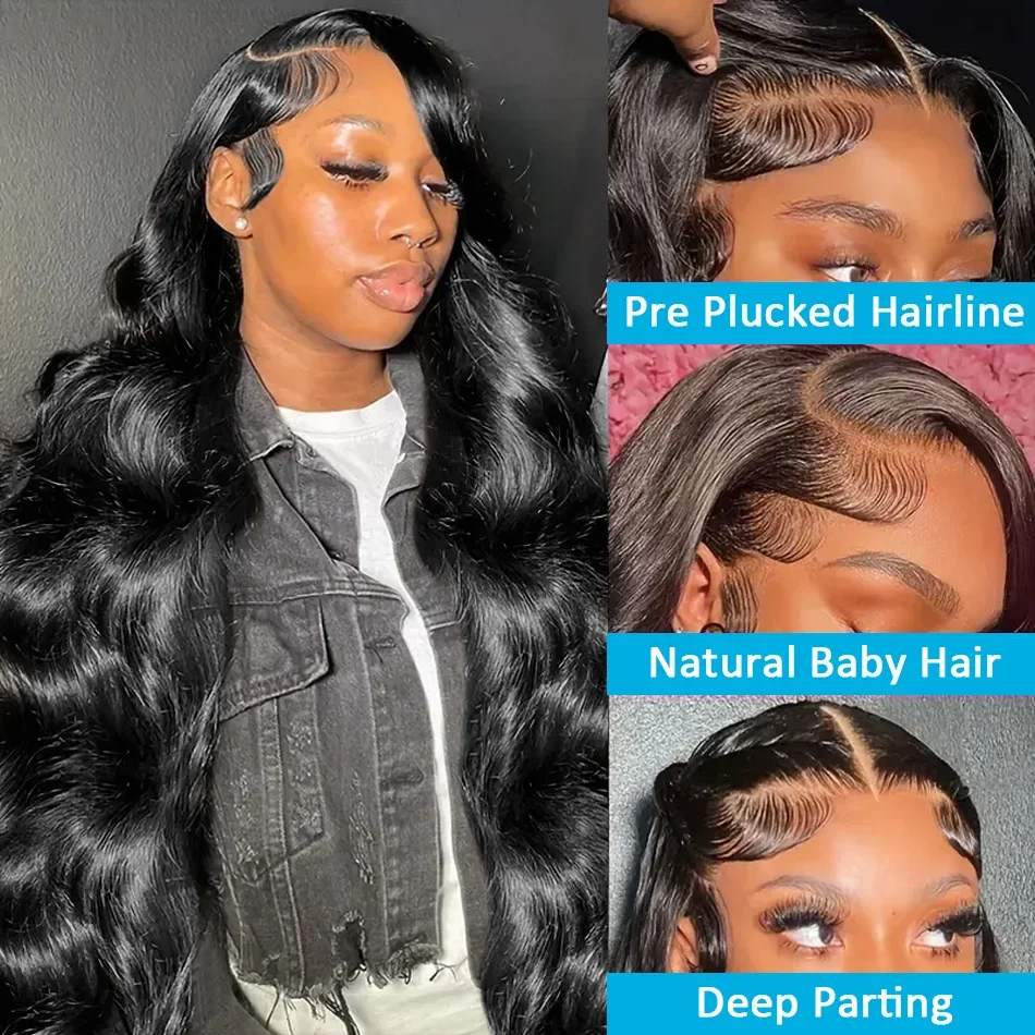 Peruki typu HD Lace Frontal z ludzkich włosów 100%, 13x4 13x6, peruka typu Body Wave z koronką z przodu, transparentna, luźna peruka Deep Wave dla czarnoskórych kobiet w promocji.