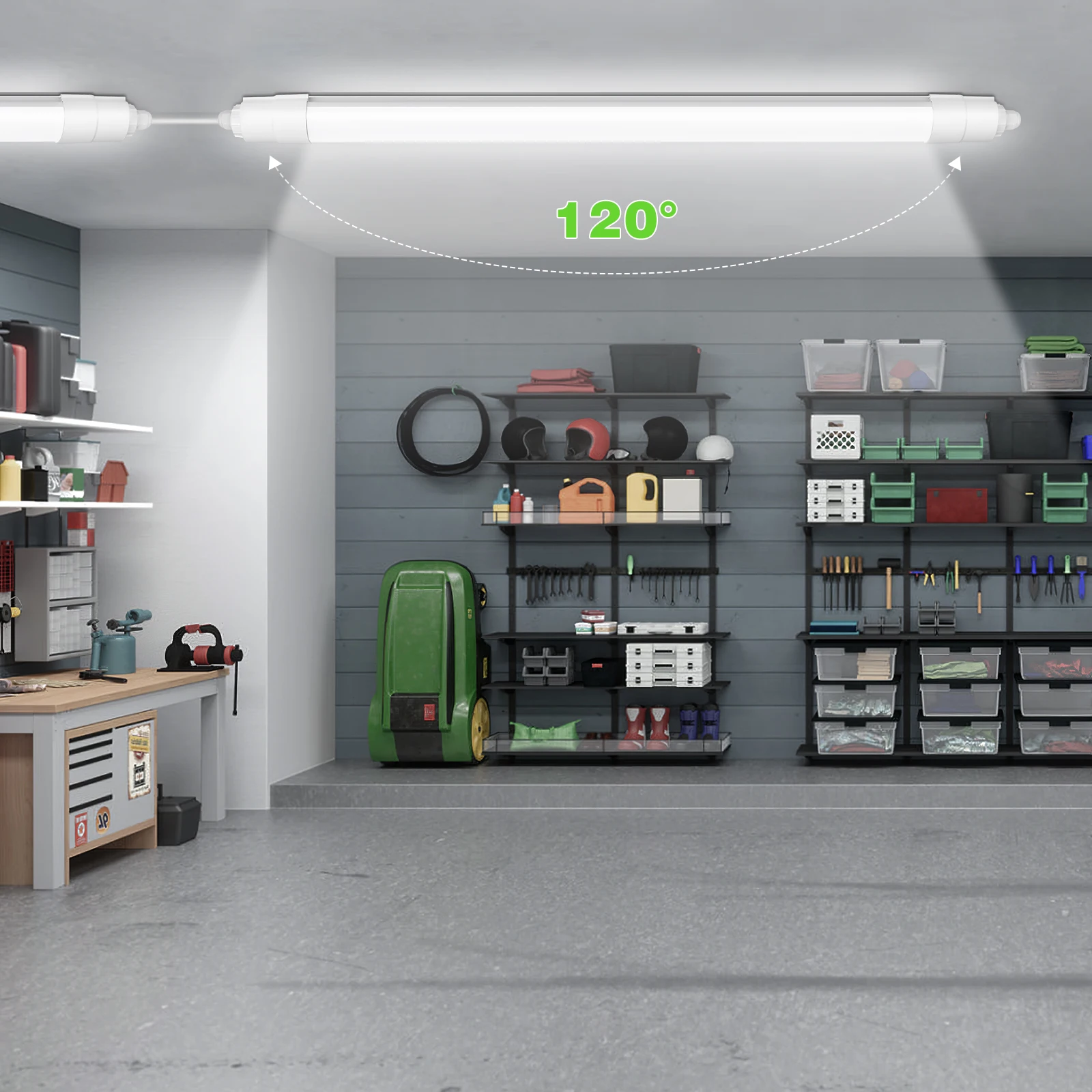 Obrázek 6: 5ks LED trubice strop lehký 120CM, ip68 36w lineární lampa 4000LM, 4000K linkable krám lehký pro autodílna dílna sklep úřad
