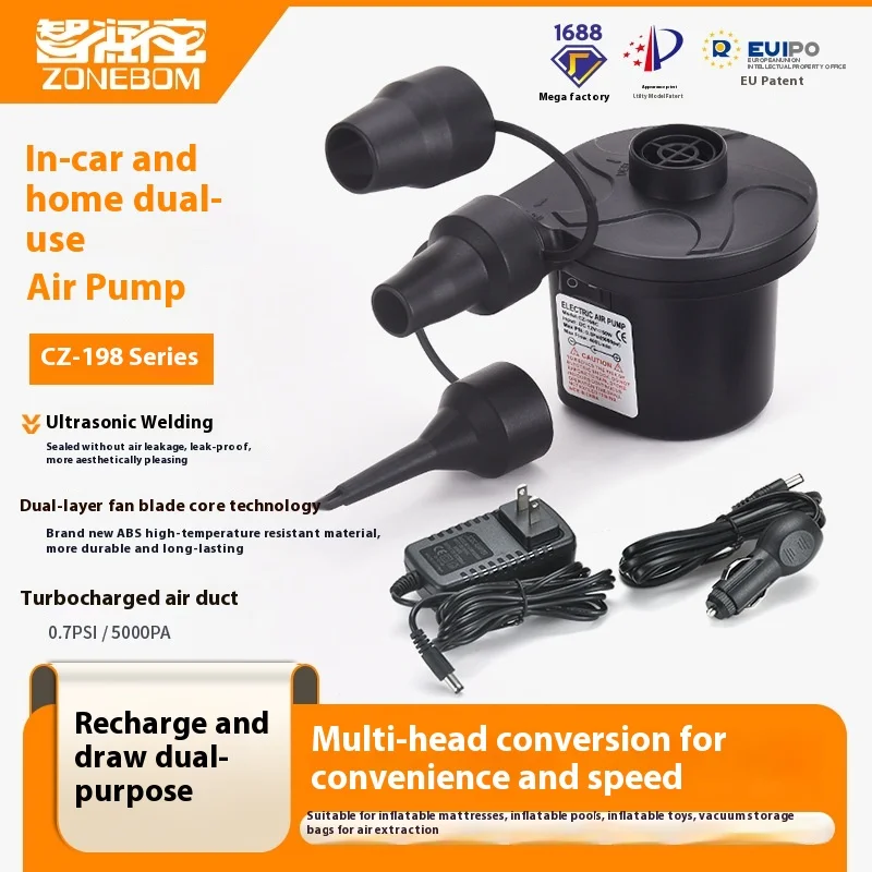 

Electric Inflator Deflator Pump For Home Outdoor Car Use Air Compressor 110~240v Motorcycle Repair Tool Decoration Cleaning Toy