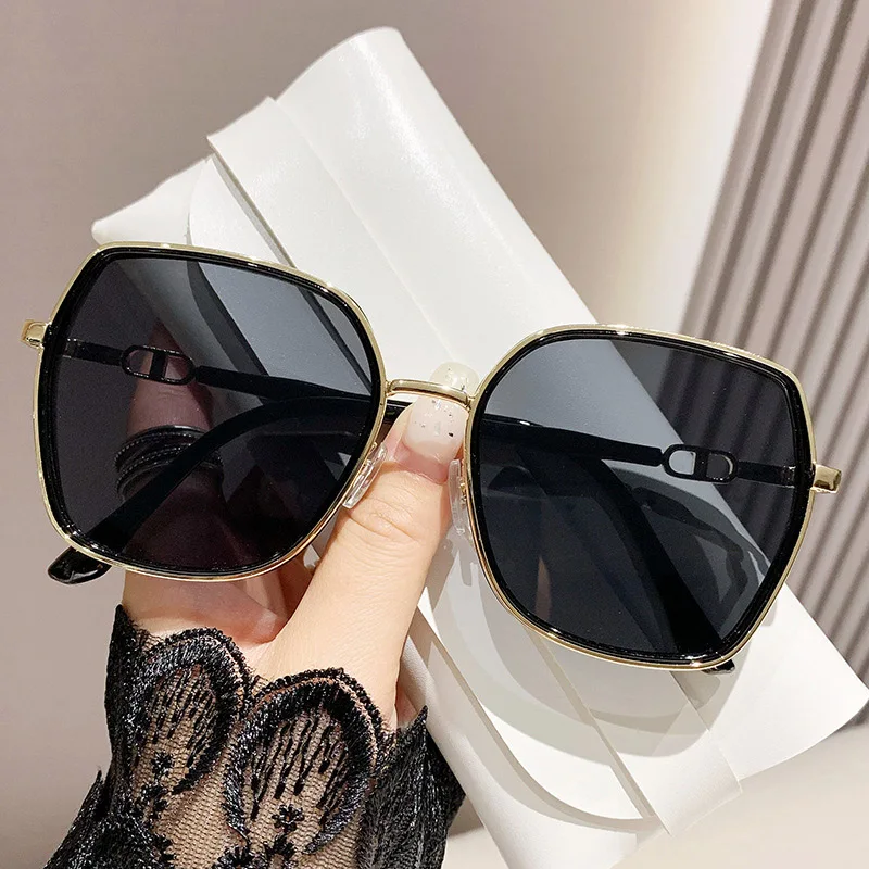 للجنسين إطار مربع النظارات الشمسية الرجال النساء الفاخرة التدرج حجم كبير نظارات شمسية العصرية في الهواء الطلق السفر القيادة نظارات للسيدات