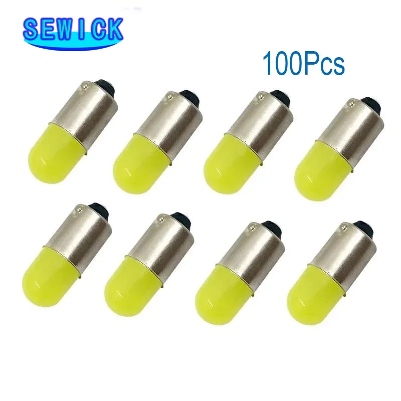 Discount 100Pcs BA9S T11 T4W T5 1895 233 Round 3D COB LED Car License Plate Light Auto Interior Door Lamp marker Bulb