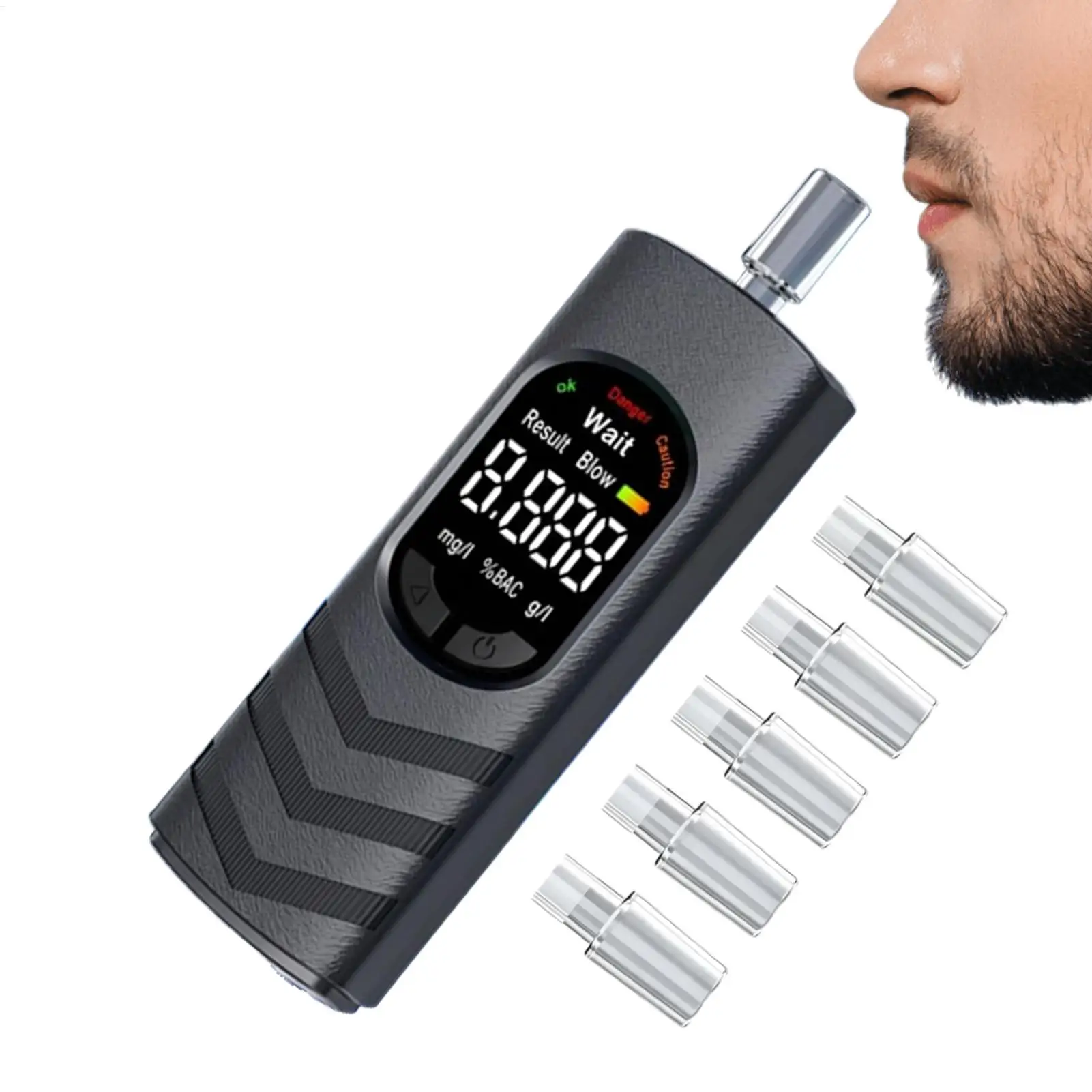 Digital Alcohol Tester Professional Alcohol Detector Breathalyzer Alcotester LCD Display Drunk Driving Test for Home Parties