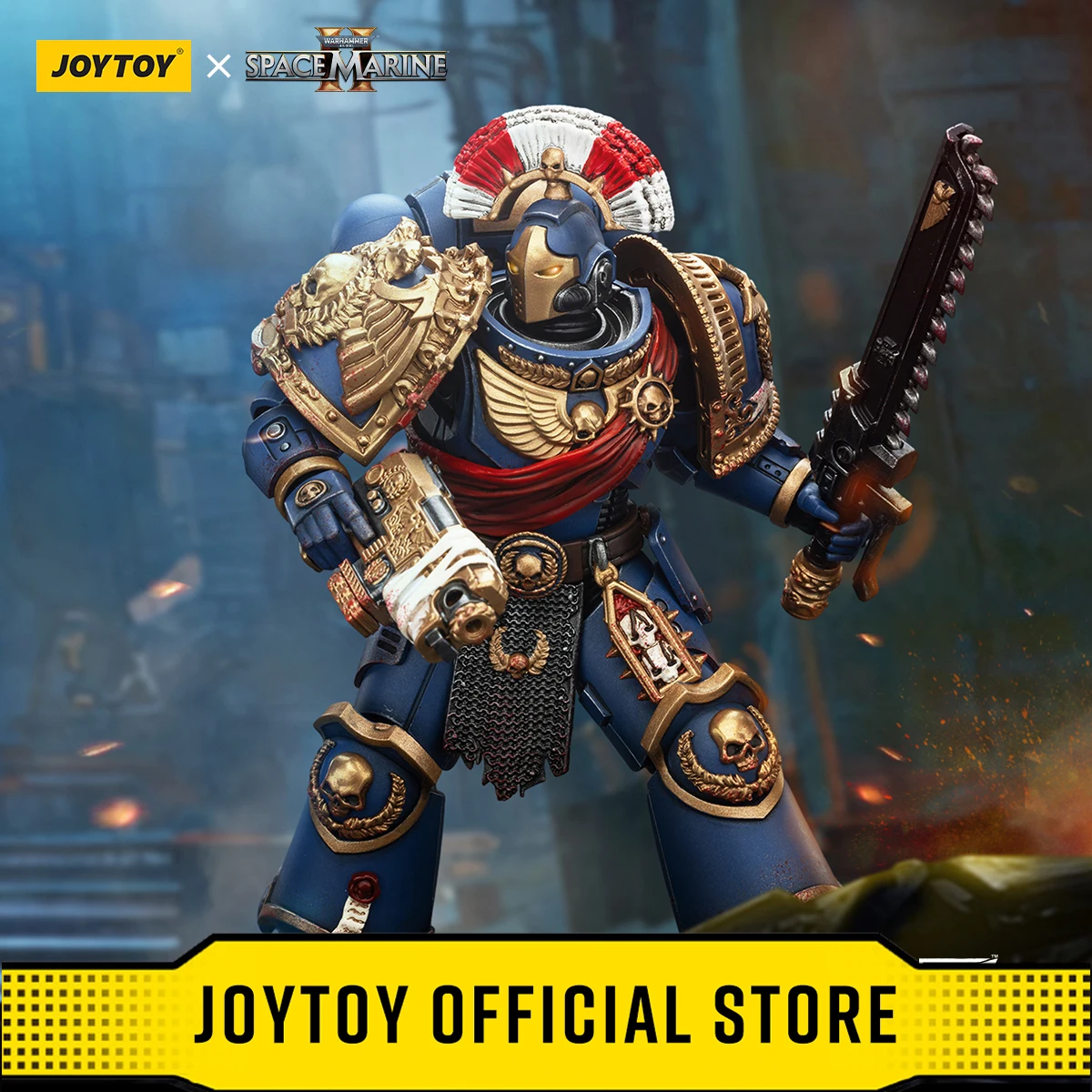

JOYTOY Warhammer 40k 1/18 Action Figures Ultramarines Relic Secundus Armour with Artificer bolt rifle chainsword and bolt pistol
