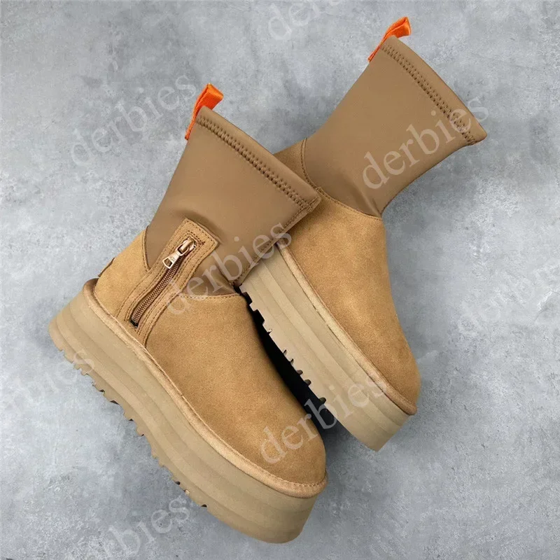 Women Mini Boots Winter Ultra New Fashion 2024 Platform Snow Boots Female Ankle Mid-Calf Leather Warm Fur Luxury Shoes Ladies