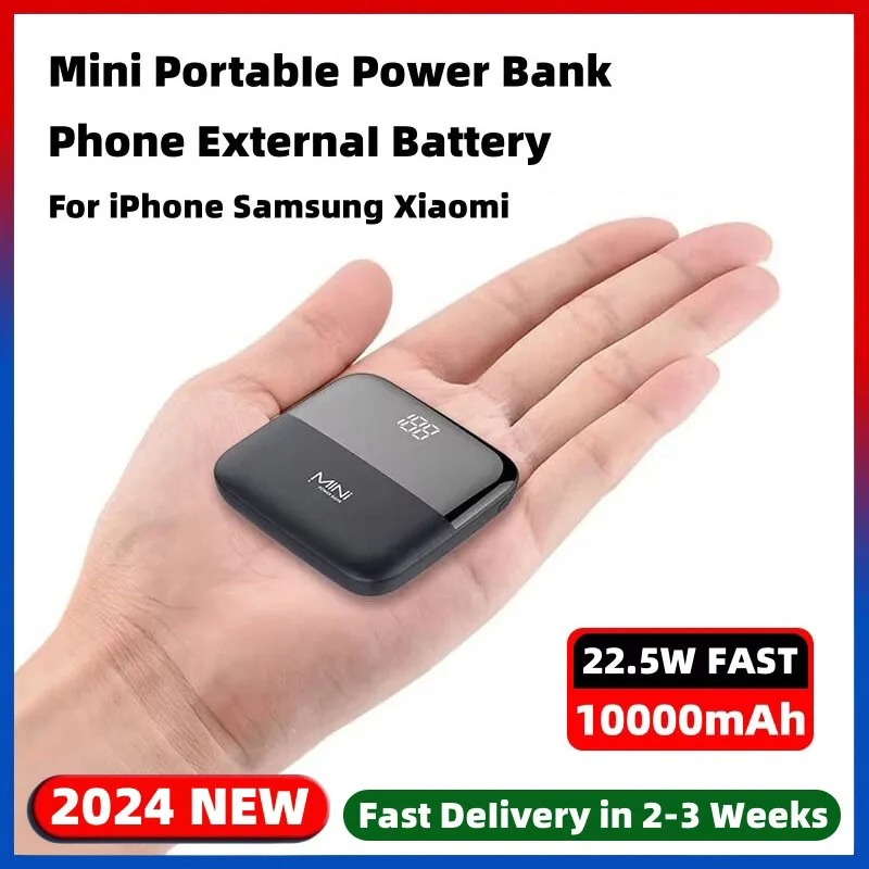 10000mAh Mini Powerbank Portable Power Bank Mobile Phone Charger For Apple iPhone Samsung Xiaomi External Auxiliary Battery Pack