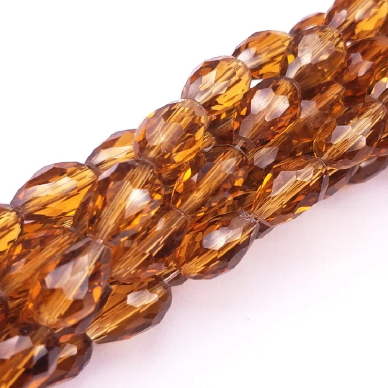 8*12mm Teardrop Beads Crystal Beads Glass Waterdrop Beads Loose Spacer Bead for DIY Jewelry Making Bracelet Findings Accessories