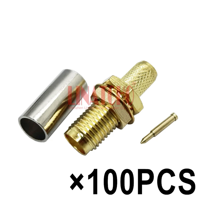 100PCS 50ohm RF RP SMA Female Connector RG142 RG141 LMR195 RG58U for WIFI Antenna Extension Cable
