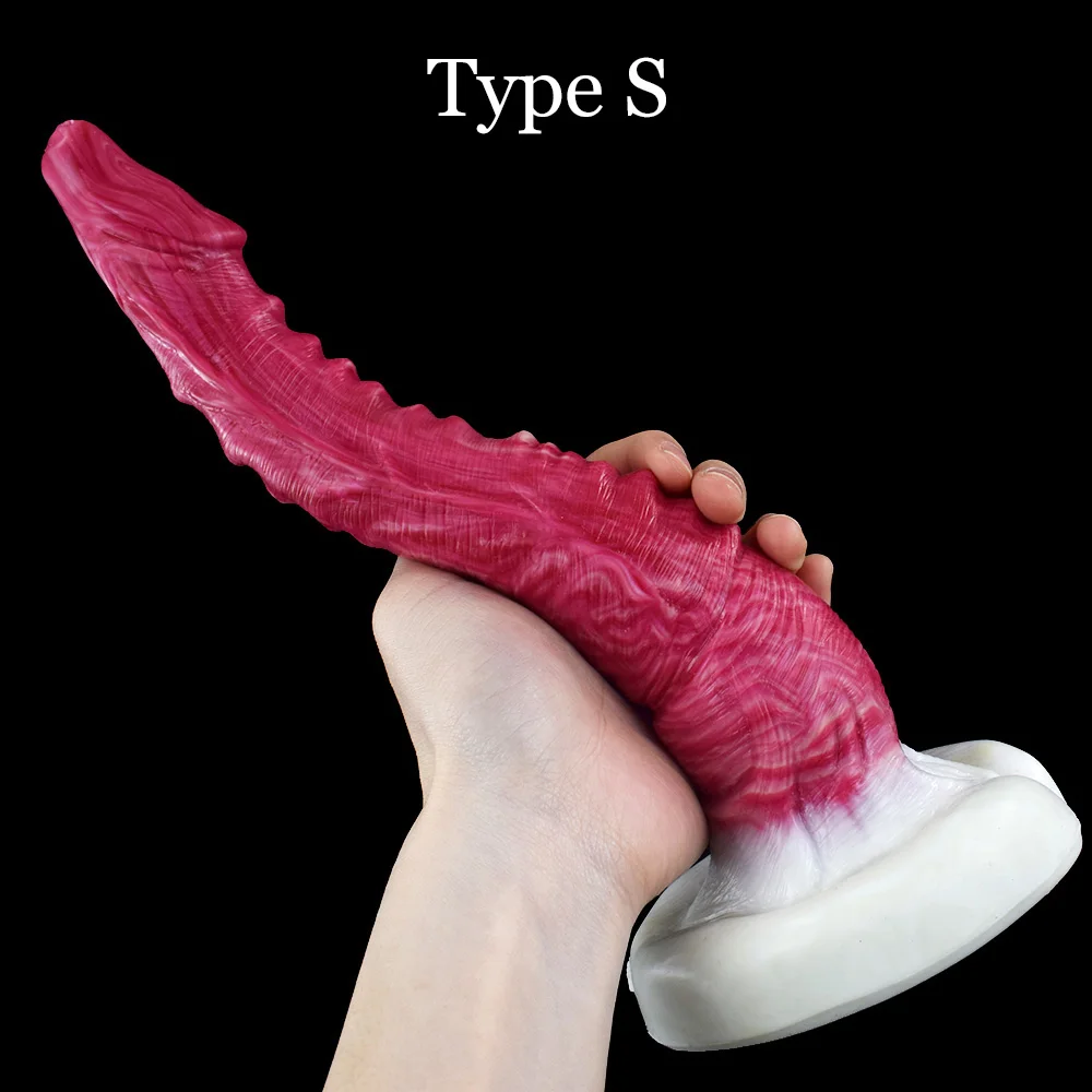 NNSX 26.5cm Long Anal Plug with Suction Cup Animal Snake Dildo Explosive Muscle Silicon Masturbators SexualtoySex Toys for Woman