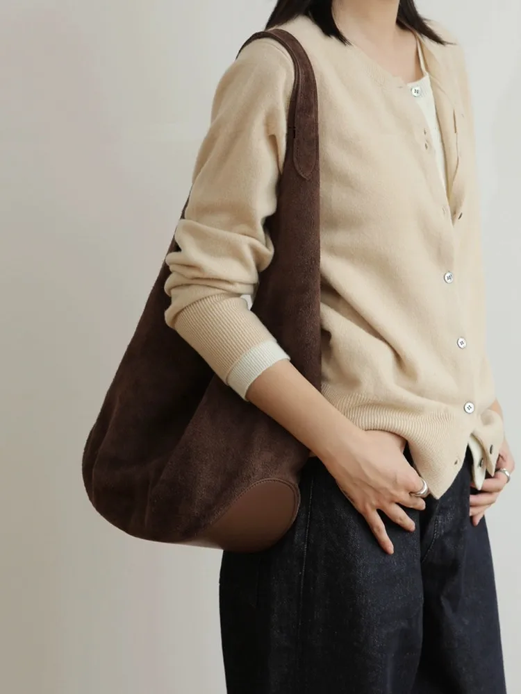 

Fashion Simple Casual Retro Genuine Leather Women Bag\Handbag Frosted Real Leather Tote Underarm Shoulder Commuter Shopping Bag