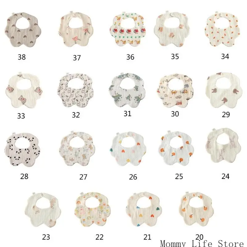 

Waterproof Baby Bibs 7-Layer Baby Drooling Bibs Soft & Absorbent Muslin Bibs for Teething Drooling for Baby Boys Girls
