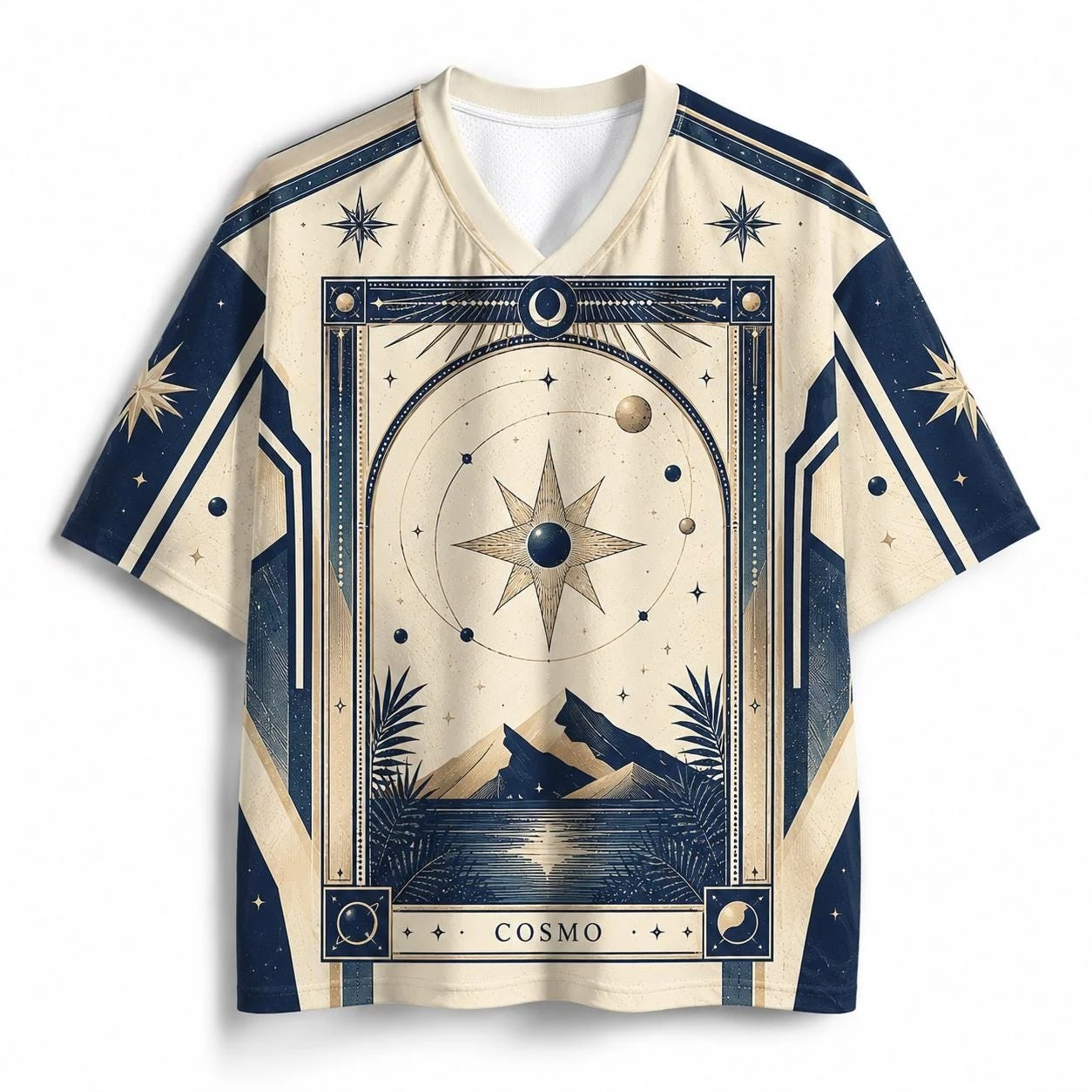 2026 Summer Fashion Trendy Space Celestial Design Drawing 3D Printing Outdoor Leisure Fitness Style V-neck T-shirt Large
