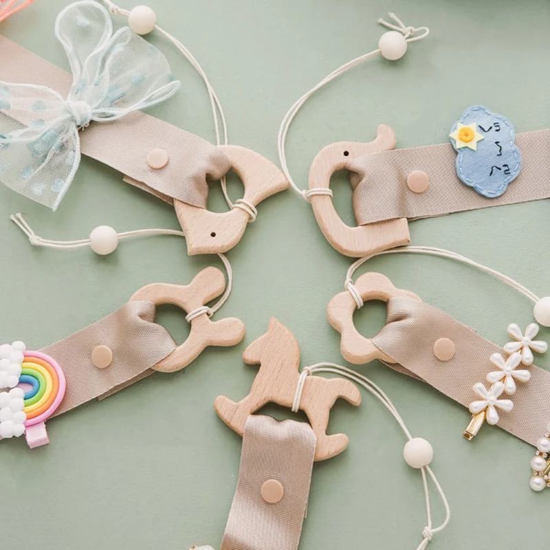 Jewelry Organizer Wall Ornaments Cute Wooden Animal Baby Hair Clips Holder Princess Girls Hairpin Headband Storage Pendant