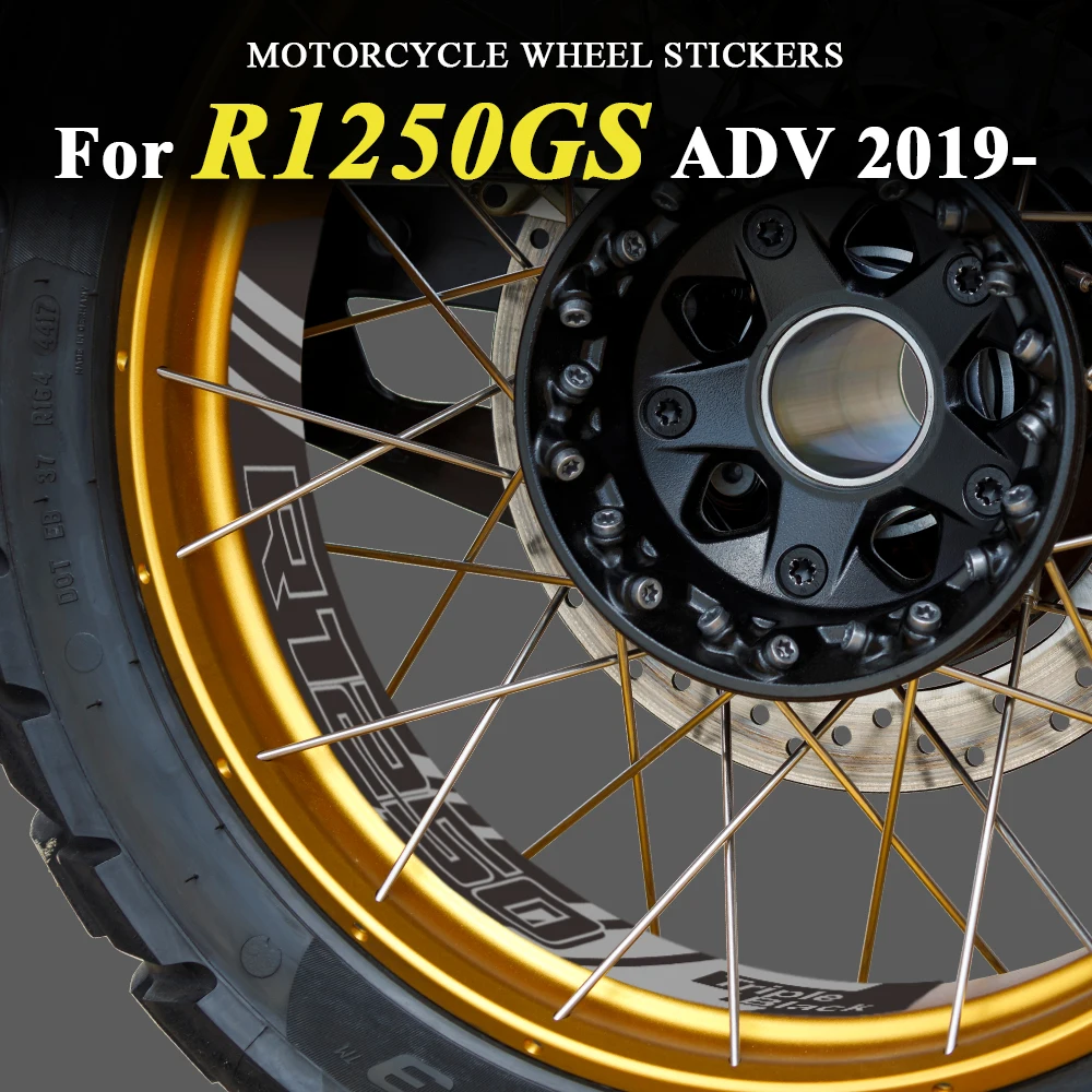 

Motorcycle Wheel Stickers for R 1200 GS R1200GS Adventure 2006-2018 Waterproof Rim Decal Hub Strip For BMW R1250GS ADV 2019-2023