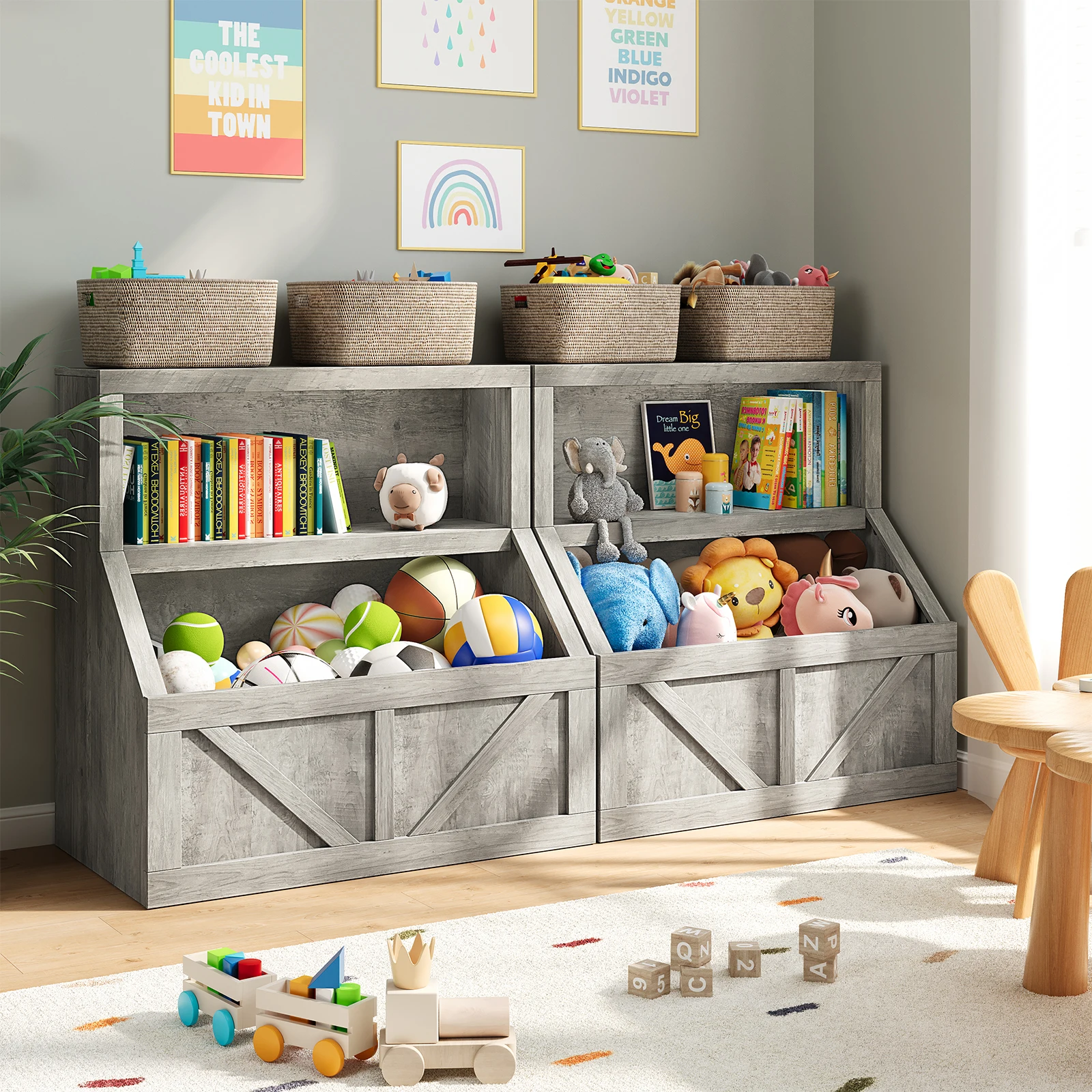 ชั้นวางหนังสือและที่เก็บของเล่ - Bookcase Wood Shelf บทวิจารณ์และราคา