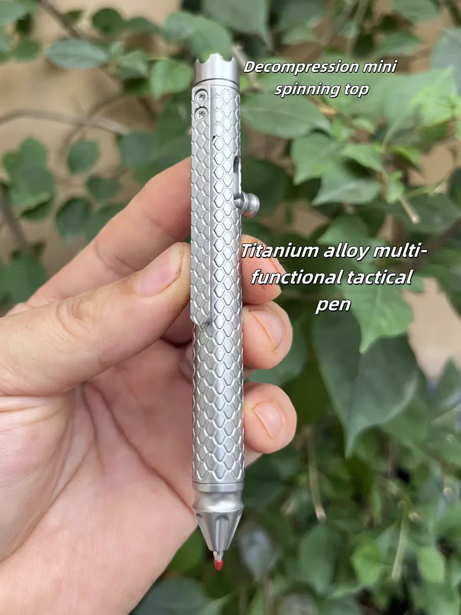 1 PC EDC Titanium Alloy Brass Signature Pen Office Student Writing Ballpoint Pen Multi-functional Portable Outdoor Tools