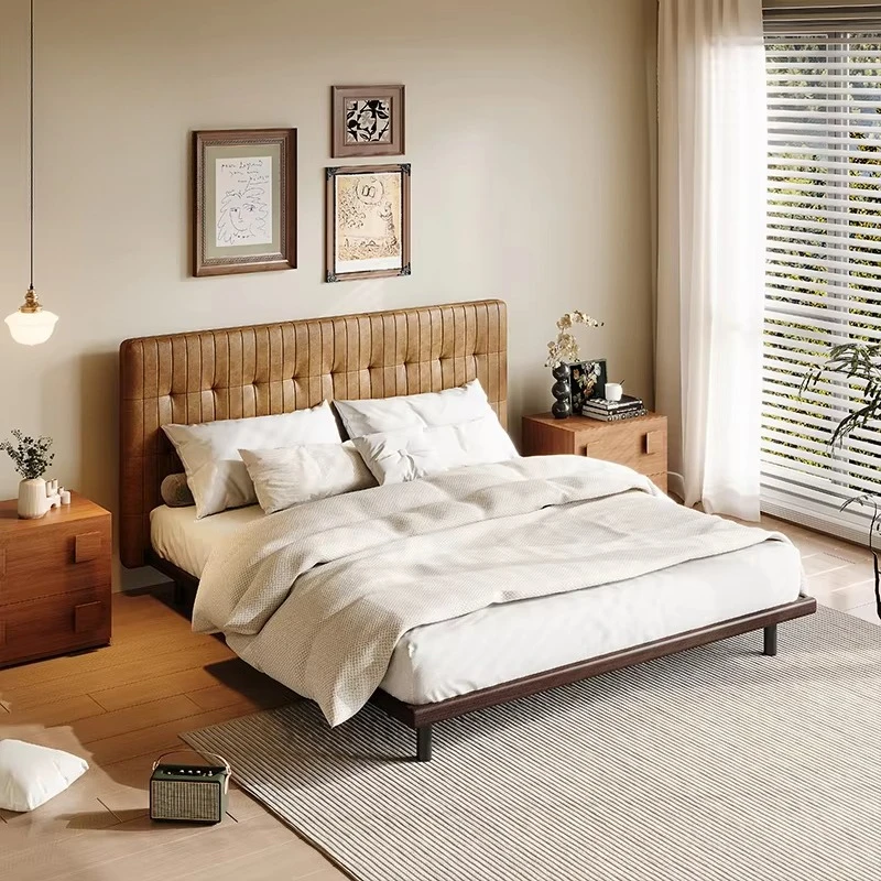 

Hot Selling Leather Bedroom Set Modern Wooden King Bed Bedroom Set Furniture Designer Bed Comfortable Wooden Bed Set