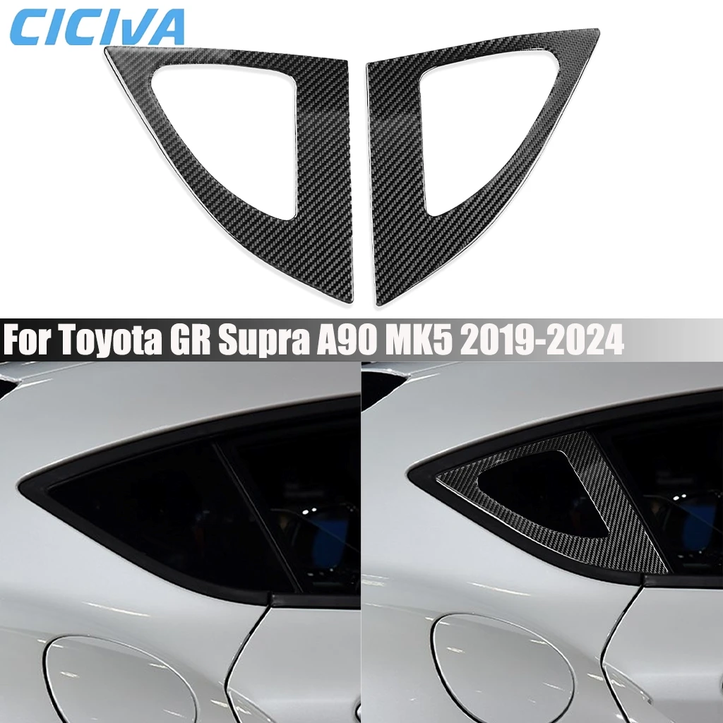 

Автомобильные аксессуары из углеродного волокна, декоративная внешняя крышка бокового окна, модифицированная наклейка на отделку для Toyota GR Supra A90 MK5 2019-2024