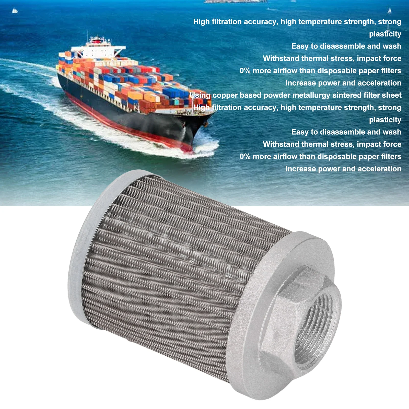 Hydraulic Suction Oil Filter Replacement Efficient Moisture Pollutants Filtering Suction Oil Filter Stainless Steel for Engine