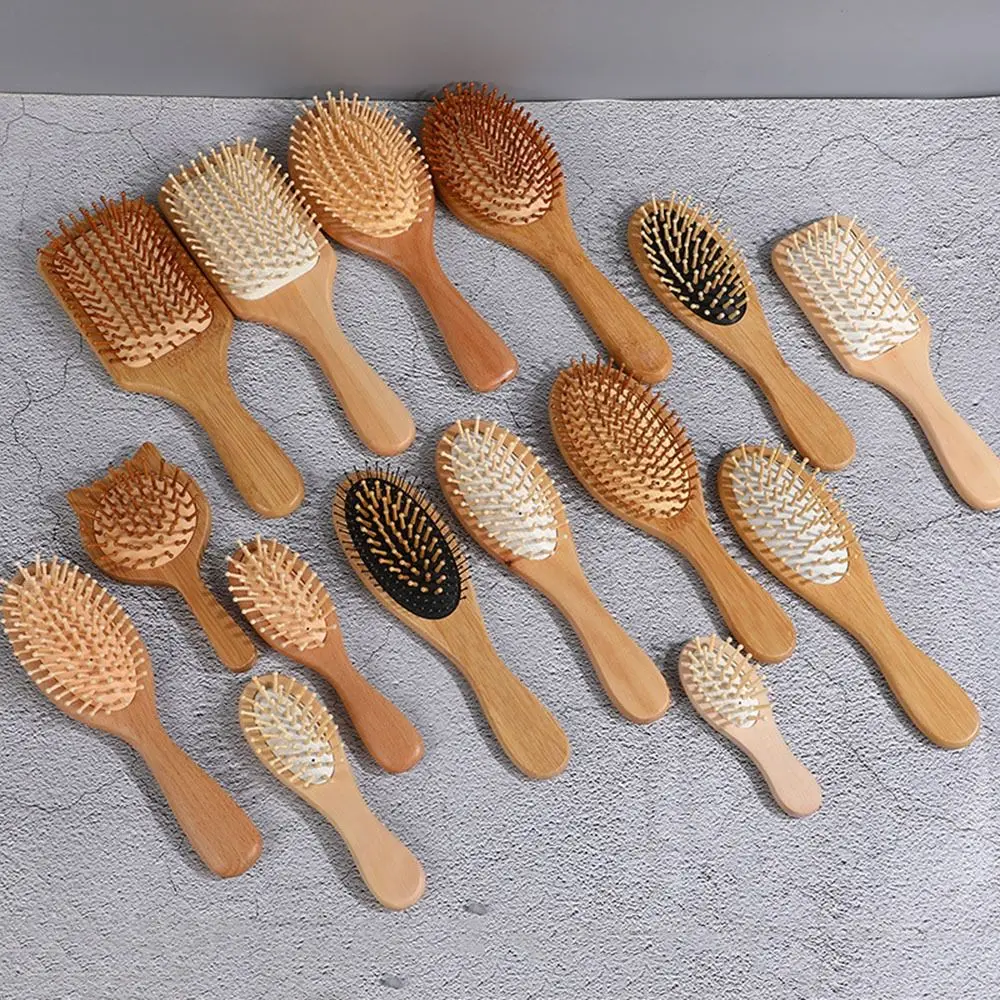 

1Pc New Hair Care Wood Comb Hair Loss Paddle Cushion Massage Brush Hairbrush Bamboo Comb Hair Scalp