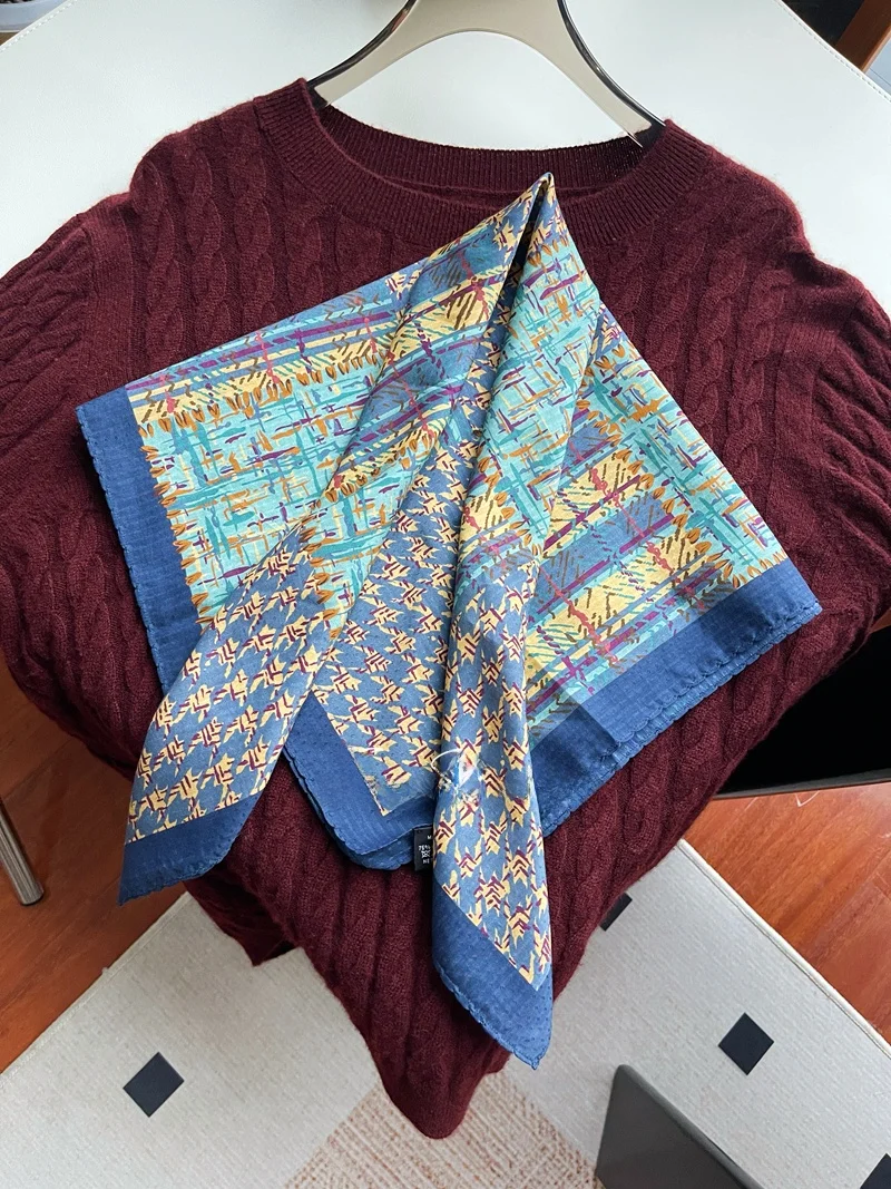 通気性のある耐久性のあるオーガニックコットンシルクコットンスカーフ女性用63cmマルチカラートラベラースカーフjtmeetyブランドヨーロッパスタイル