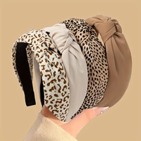 4pcs Vintage Elegant Leopard Print Fabric Headbands, Simple Knot Style Hairbands, Fashionable Retro Daily Wear Women