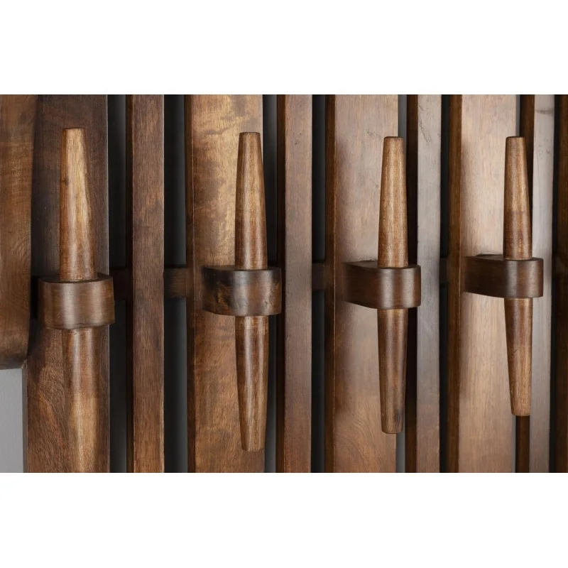 Walnut Wood Wall-Mounted Coat Rack, Heavy-Duty Hook Hanger for Hats, Jackets & Scarves, Entryway & Hallway Organizer