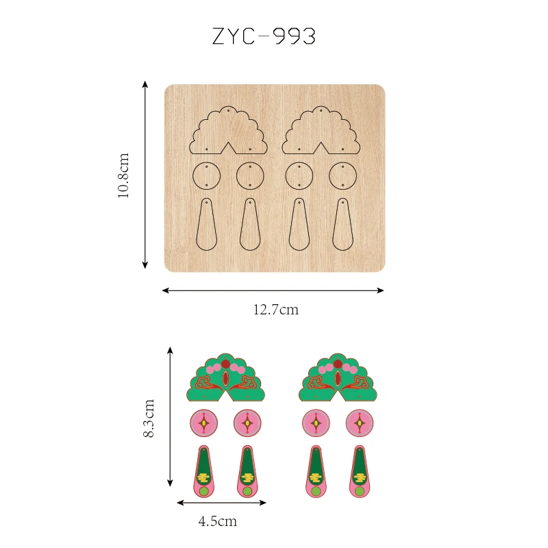 ZYC-993 eardrop Wooden Cutting Knife Die, Used with the Machine