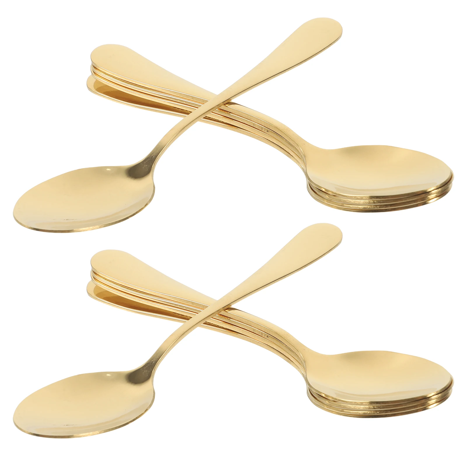 

12Pcs Stainless Steel Dessert Spoons Gold Mirror Polished Teaspoons for Coffee Tea Ice Cream Salad Appetizer Dishwasher Safe