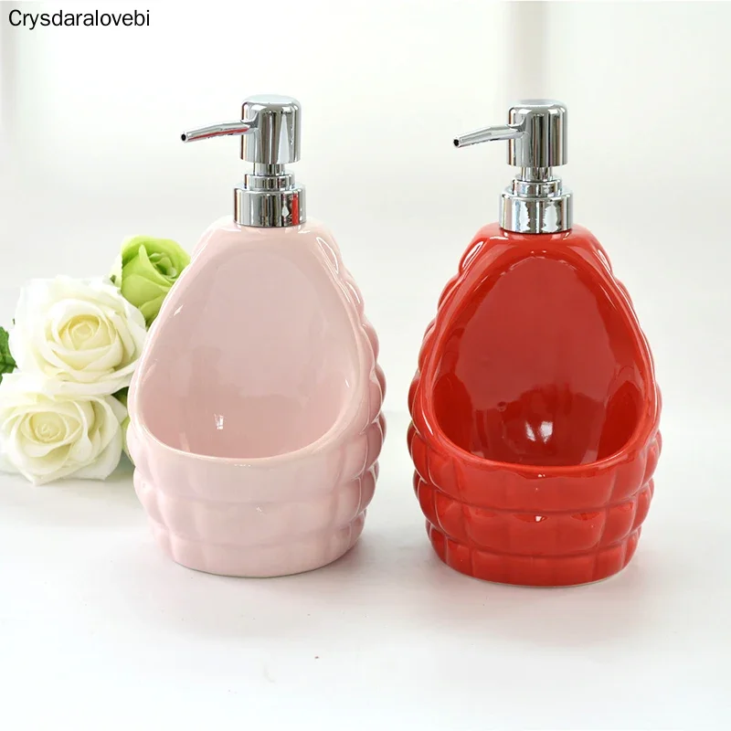 New 650ml Ceramic Bathroom Accessories Multifunction Liquid Soap Dispenser Shower Gel Bottle for Kitchen Home Decoration