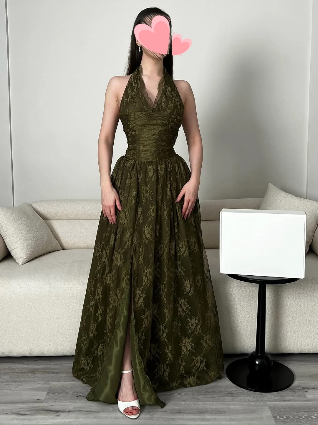 

Oisslec Dress Elegant Vintage Sexy Green Lace V-Neck Stylish New Customized Formal Occasion Prom Dress Evening Party Gowns