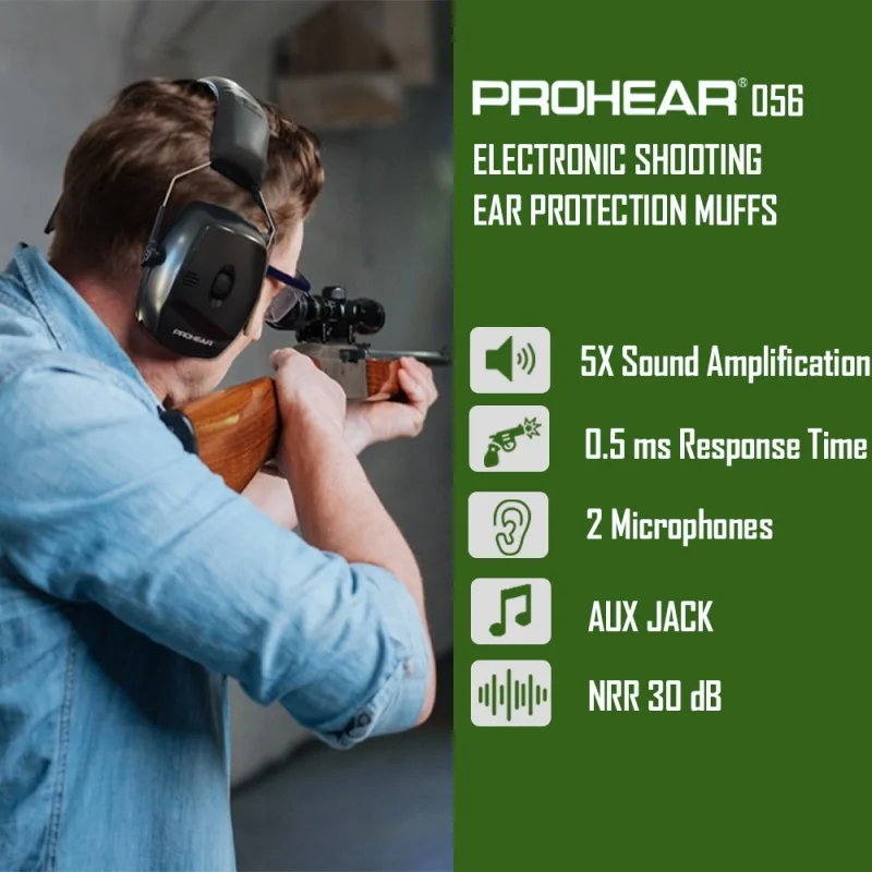 PROHEAR Protection auditive électronique sécurité professionnelle réduction du bruit cache-oreilles protecteurs auditifs pour le tir chasse tonte