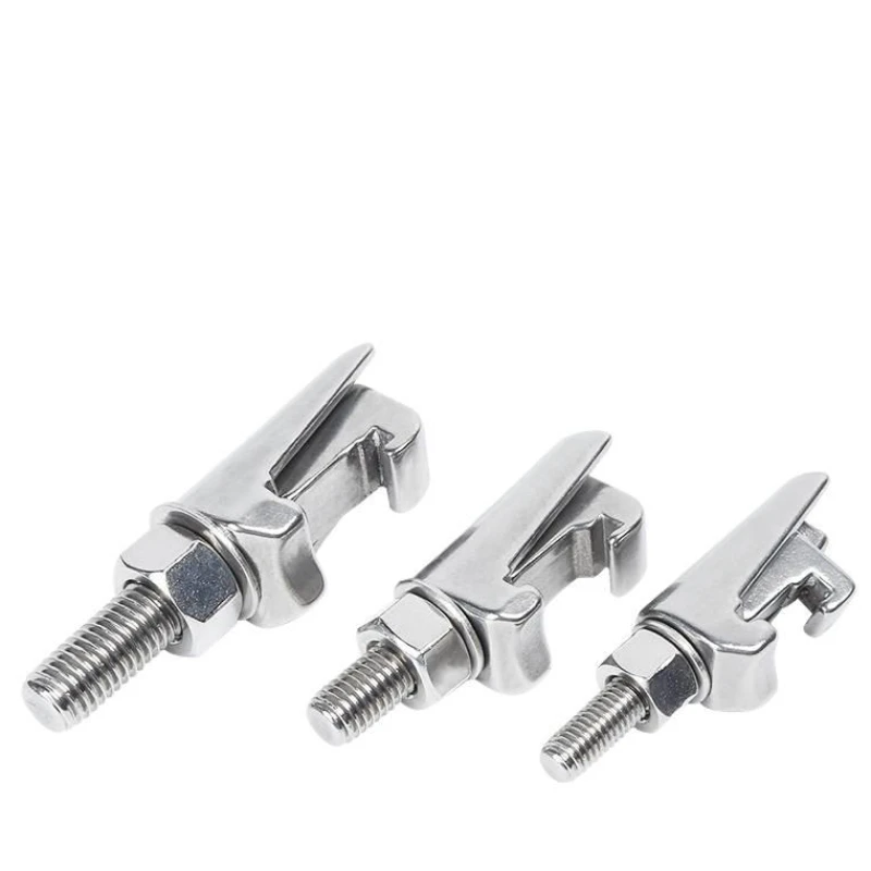 5pcs 304 Stainless Steel Hook Bolt M8/M10/M12 C-Clamp Pipe Bracket with MF/ISO Flange