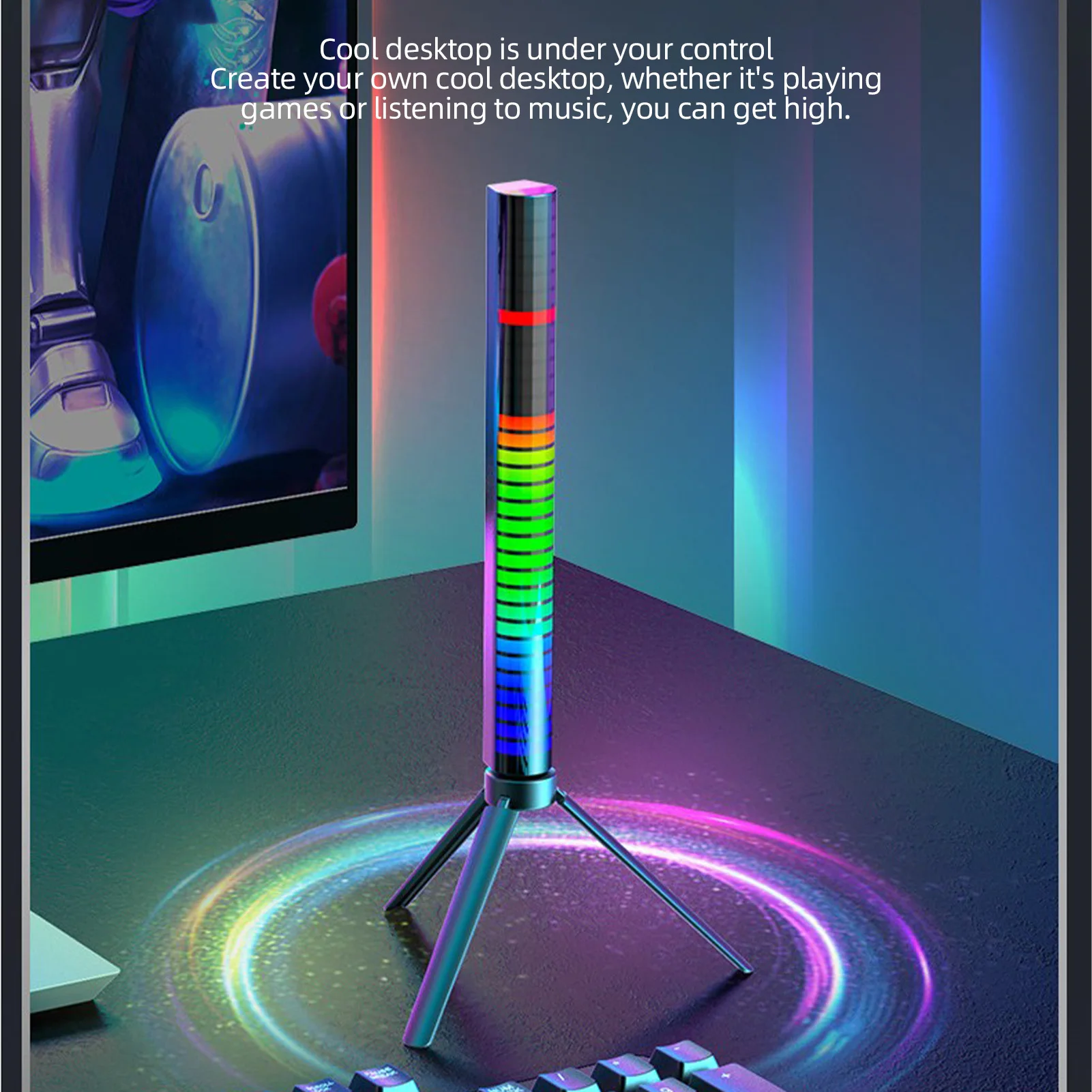 NEW RGB Music Sound Control LED Light App Control Pickup Voice Activated Rhythm Lights Color Ambient LED Light Bar Ambient Light