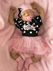 NPK 20inch Reborn Baby Already Painted Finished Bebe Doll Same As Picture Lifelike Soft Touch 3D Skin  Visible Veins Art Doll