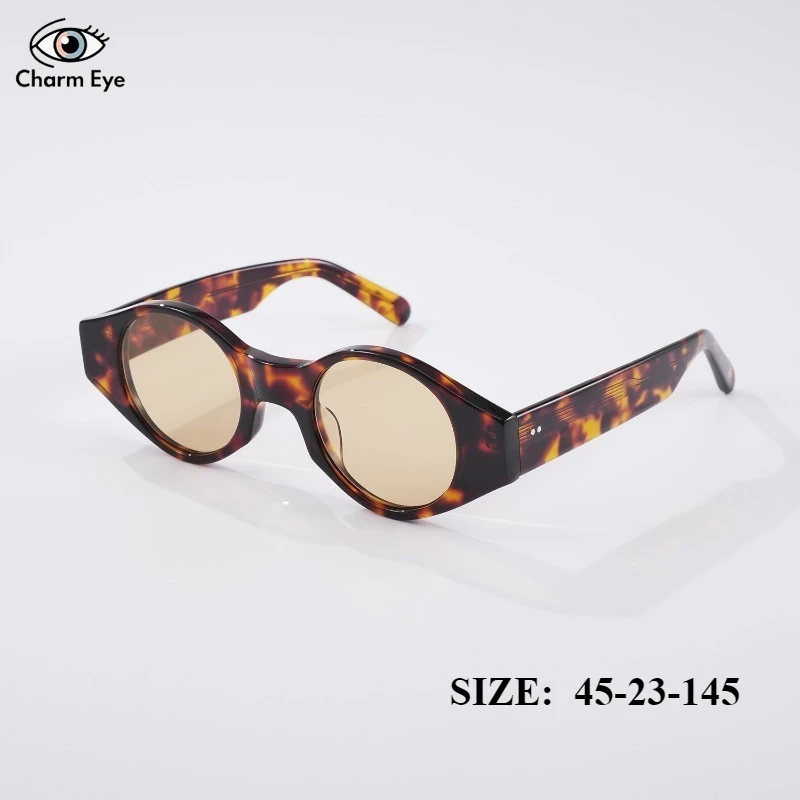 New Fashion Women Sunglasses High-quality Retro Personality Korean Version Acetate Round Men Outdoor Driving Fishing Sun Glasses