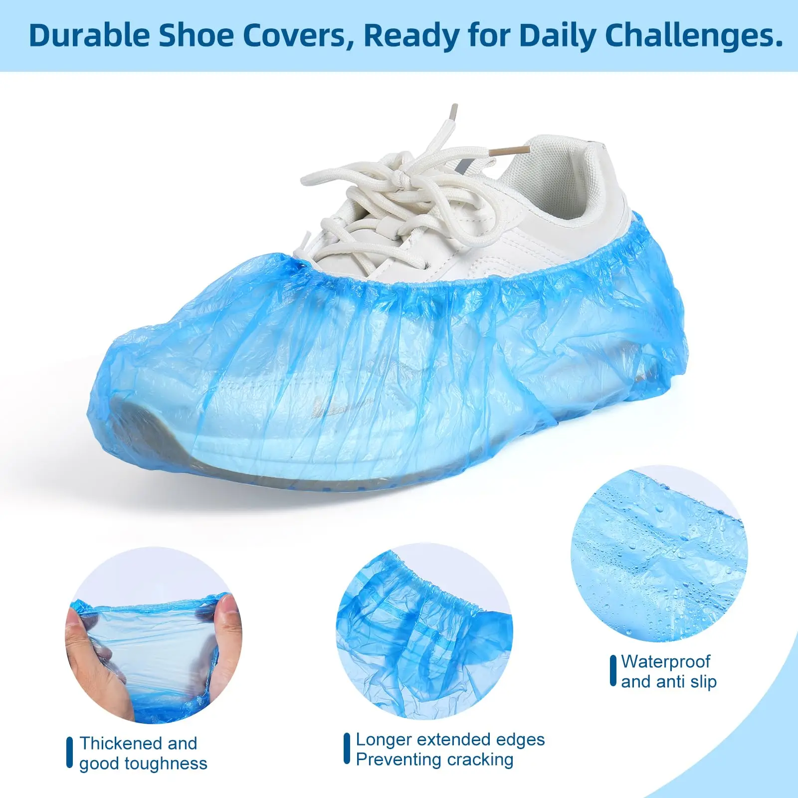 

100PCS disposable waterproof shoe covers, stain-proof, durable, dust-proof and rainy days, suitable for home, office, laboratory