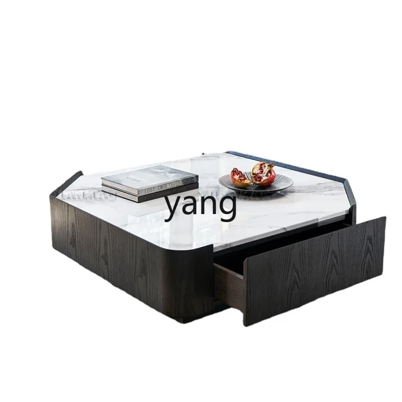 

LMM Minimalistic Marble Coffee Table Light Luxury High-End Modern Living Room Square Coffee Table