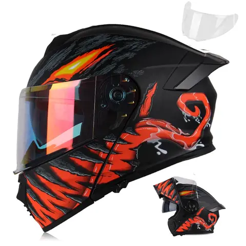 High Quality DOT Motorcycle Helmet Four Seasons Motocross Racing Modular Flip Up Casco Moto Men Women Off Road Helmet Unmasked