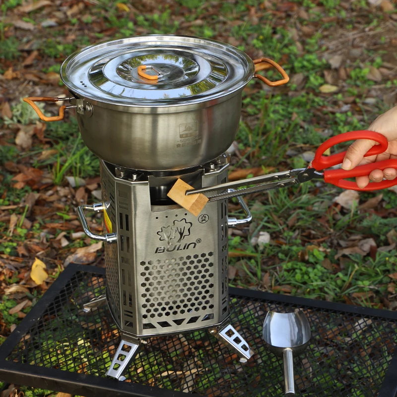 Outdoor portable smokeless firewood stove, stainless steel multifunctional outdoor stove, firewood stove, stove