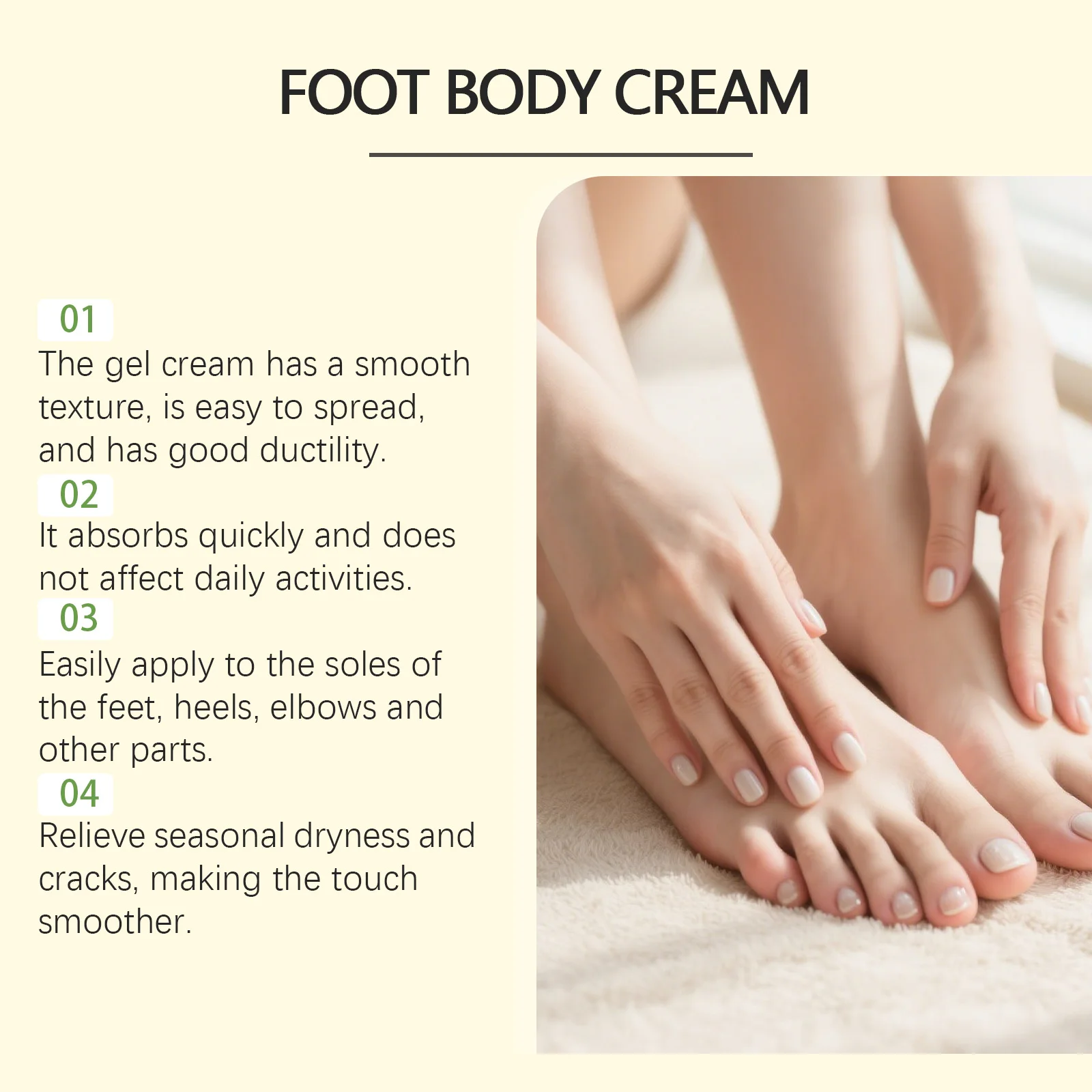 Hand & Foot Moisturizing Care Cream - Gentle, Hydrating and Nourishing, Suitable for Heels, Elbows and Body Skin