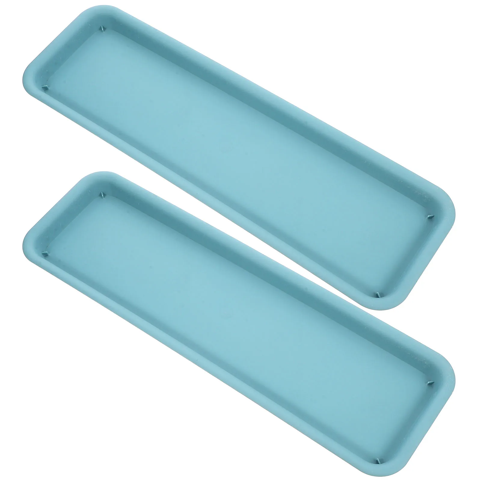 

2 Pcs Flower Pot Tray Plant Trays for Water Drainage Thickened Plastic Saucer Waterproof Rectangular Indoor Planter Dish Green